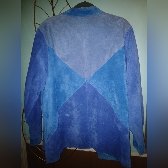 Vintage Bob Mackie Women's Multi Colored Suede Leather Coat. - Picture 4 of 8